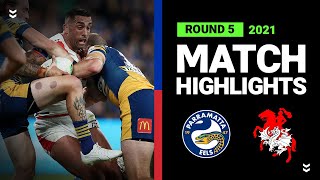 Eels v Dragons Match Highlights  Round 5 2021  Telstra Premiership  NRL [upl. by Margarette]