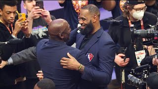 Michael Jordan LeBron James Embrace After NBAs 75th Anniversary Celebration [upl. by Okiman483]