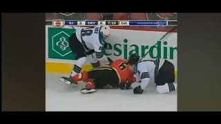 Cory Sarich Hits on Patrick Marleau and Taylor Hall [upl. by Alyaj277]