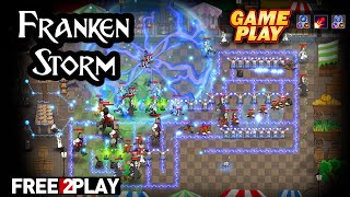 FrankenStorm TD ★ Gameplay ★ PC Steam  Free to Play  wave Tower Defense game 2021 ★ 1080p60FPS [upl. by Kermie]