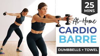 25Minute Cardio Barre Workout with SlidersGliders or Towels [upl. by Byram525]