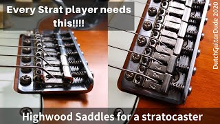 Highwood saddles for a stratocaster  installing them and an intonation lesson [upl. by Noiroc]