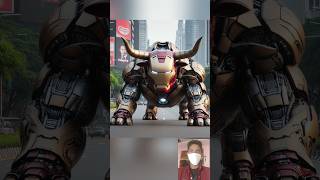 ROBOTIC BULL 🐂 kiska best hai 🤯 spiderman vs venom vs Ironman 🤯😎viralshortsavengersai [upl. by Behlke]