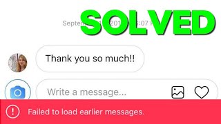 How To Fix and Solve Instagram Failed To Load Earlier Messages on Android and Iphone  ig Problem [upl. by Nifled]