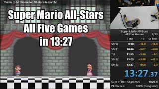 WR Speedrunning All Five Mario AllStars Games in 1327 [upl. by Aissak]