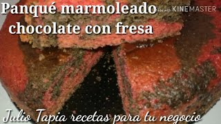 Pastel marmoleado de fresa con chocolate facilísimo y rápido [upl. by Laufer]