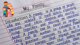 My Family Essay Writing  Essay on My Family in English  My Family Paragraph in English [upl. by Ahsirtal300]