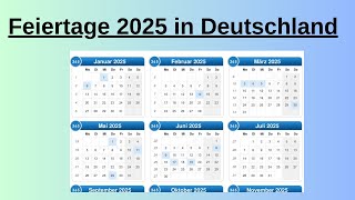 Feiertage 2025 in Deutschland [upl. by Atteoj]