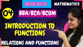 Introduction to FunctionsRelations and FunctionsBCA MathsBBABCOM [upl. by Gloria999]