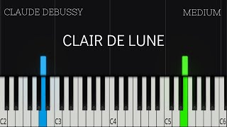 Debussy  Clair de Lune  MEDIUM Piano Tutorial [upl. by Doig]