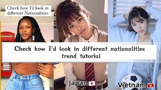 Nationality challenge reel tutorial  Different nationalities tiktok trend tutorial  Face play [upl. by Yila]