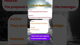 Active Passive Voice english englishgrammar englishlesson englishspeaking shorts fyp grammar [upl. by Ahsaf49]