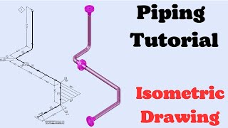 Piping Isometric Drawing Basic piping tutorial Pipe drawing reading Pipe drawing easy [upl. by Bowman]