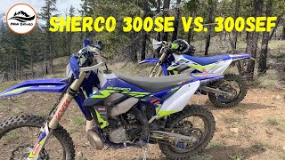 Sherco 300SE vs 300SEF  Back To Back On Mountain Single Track [upl. by Odnaloy599]