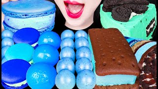 ASMR Blue Dessert 파란색 디저트 먹방 Mukbang Eating [upl. by Thier]