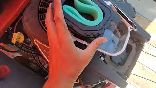 Air filter change on Husqvarna zero turn mower husqvarna oklahoma mowing mower [upl. by Barbey]