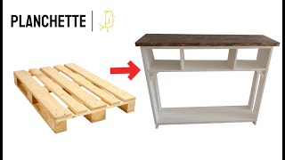 Comment faire un meuble de salon style console en partant dune palette  Projet du dimanche 8 [upl. by Ttelrats]