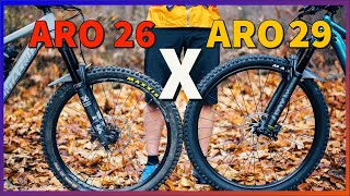 Bicicleta aro 29 VS bike aro 26 Quais as vantagens e desvantagens [upl. by Lyontine]