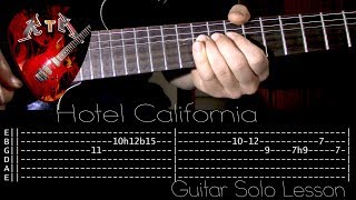 Hotel California Guitar Solo Lesson  Eagles with tabs [upl. by Cristionna]