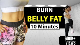 10 Minutes Belly Fat Workout  Standing Abs  No Equipment  By GunjanShouts [upl. by Wilbur]