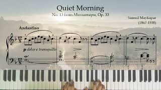 Grade 2 Piano Quiet Morning No 13 from Miniatures Op 33 by Samuil Maykapar [upl. by Einnil]