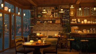 4K Cozy Coffee Shop with Smooth Piano Jazz Music for Relaxing Studying and Working [upl. by Hendrix]