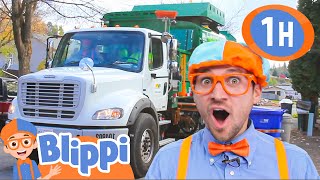 Blippi Recycles with Garbage Trucks  1 HOUR BEST OF BLIPPI  Educational Videos for Kids  Toys [upl. by Attelrahc]