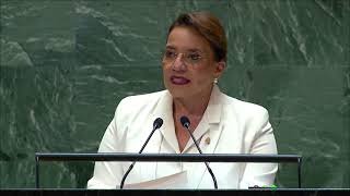 Honduras President Xiomara Castro addresses UNGA79 full speech [upl. by Airednaxela125]