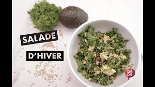 SALADE DHIVER 🥗Salade au kale chou frisé orange farro et avocat [upl. by Oicneserc]