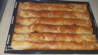 🎊Pastanede satılan kıymalı börek tarifi Hamur açmak yok Evde Sarıyer böreği😃 [upl. by Ayama]