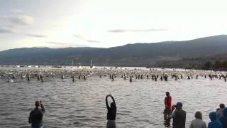 2010 Ironman Canada Penticton BC Swim Start [upl. by Jocelyn668]