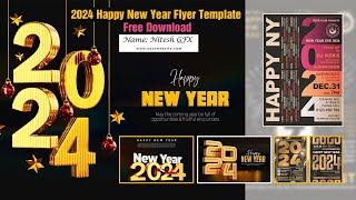 2024 New Year Flyer Template Free Download  Nitesh GFX [upl. by Eceinehs]