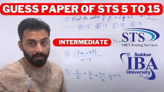 Sts intermediate guess paper  iba maths [upl. by Couture]