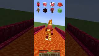 Crossing Lava with Different Mobs meme shorts minecraft [upl. by Ylrebmik]