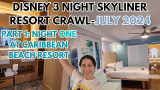 3 different resorts 3 consecutive nightsDisney World Skyliner Resort CrawlPart 1 Caribbean Beach [upl. by Idoj713]