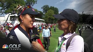 Lexi Thompson No words to describe United States Solheim Cup victory  Golf Channel [upl. by Pearla]