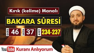 46 Kırık Manalı BAKARA SÛRESİ 234237  İddet Âyetleri [upl. by Teador567]