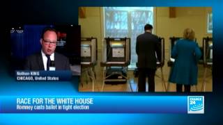 Race for the White House  Romney casts ballot in tight election [upl. by Aicenra]