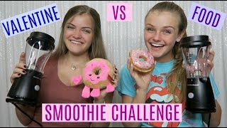 Valentine vs Food Smoothie Challenge  Jacy and Kacy [upl. by Chaworth]