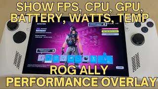 How to Show FPS CPU GPU Battery Wattage on the ROG Ally  Performance Overlay budgetgaming [upl. by Ticon901]