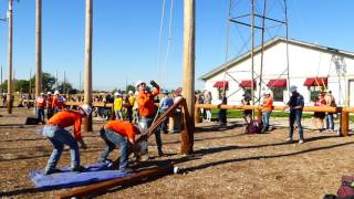 Northwest Lineman College  Crossarm change out in 6 minutes 45 seconds [upl. by Adnulahs209]