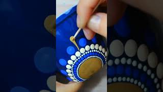 blue and gold dot mandala mug satisfying painting art dotart dotpainting [upl. by Towers]