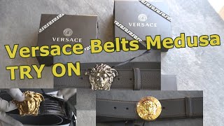 VERSACE BELTS MEDUSA ǀ TRY ON HAUL [upl. by Aiksas]