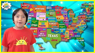 Learn 50 United States of America Name with Capitals for Kids and Abbreviation of USA [upl. by Atteragram]