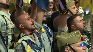 Traslado Cristo de la Buena Muerte por los legionarios  Málaga 290318 imágenes TVE [upl. by Tertias]