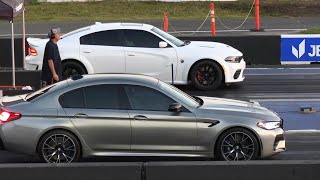 BMW M5 Competition vs BMW M5 by DMS  Drag Races  Top Gear [upl. by Jelsma]