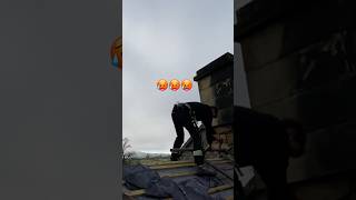 That’s HOW TO saddle a chimney ON YOUR OWN scaffolding shorts building [upl. by Ermanno325]