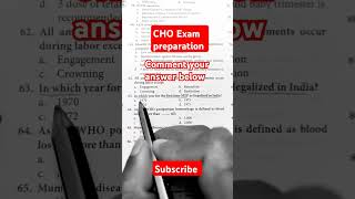 CHO Exam Preparation 2024  Cho previous year question  Cho related questions cho shorts [upl. by Eanrahc]