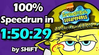 SpongeBob SquarePants Battle for Bikini Bottom 100 Speedrun in 15029 WR on 1212017 [upl. by Asirrak517]