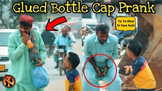 Super Glued Bottle Cap Prank  Funny Reactions  New Talent [upl. by Atiuqahc]